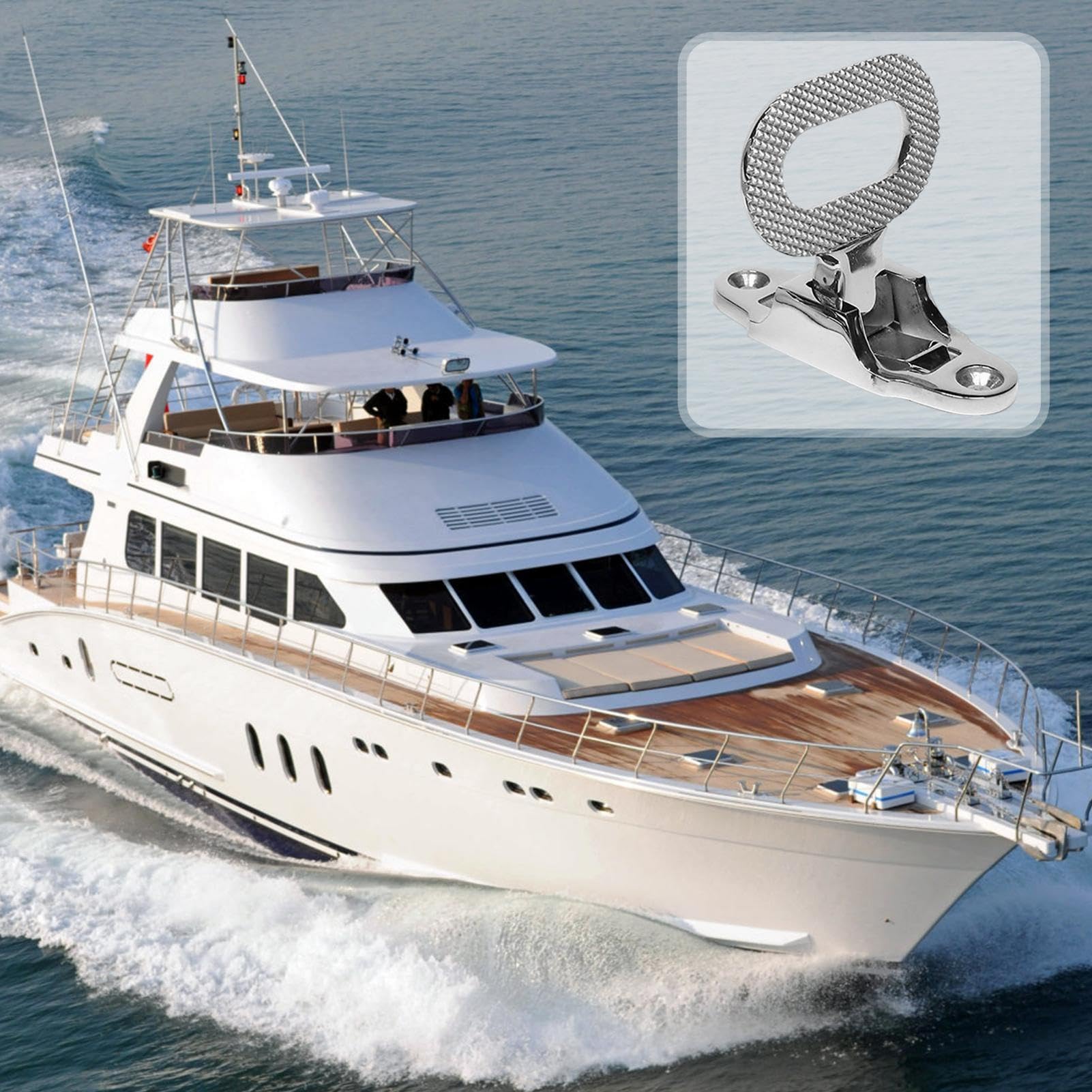 Klappbare Maststufe – Sicherheits-Klappgreifer, Heckzugangsleiter | Sicherheits-Edelstahl 316 für Boote, Boots-Trittleiter mit Schnellverschluss-Hardware-Zubehör für Surf-Yacht, Auto, Wohnmobil, LKW