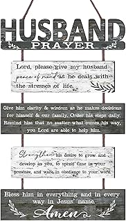 Yudarte Prayer for Husband Rustic Wall Sign with 5pcs Panels Strung Together