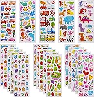 Meafeng 3D Puffy Stickers for Kids & Toddlers: 24 Sheets 550+ Variety Pack Animals, Dinosaurs, Cars, Numbers, Fruits for Crafts & Scrapbooking
