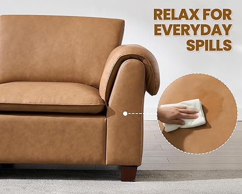 Miniatura 7 de VESCASA Moderno sofá biplaza con otomana, sofá modular de 56.5 pulgadas, 2 asientos en forma de L con reposabrazos en cascada para sala de estar,