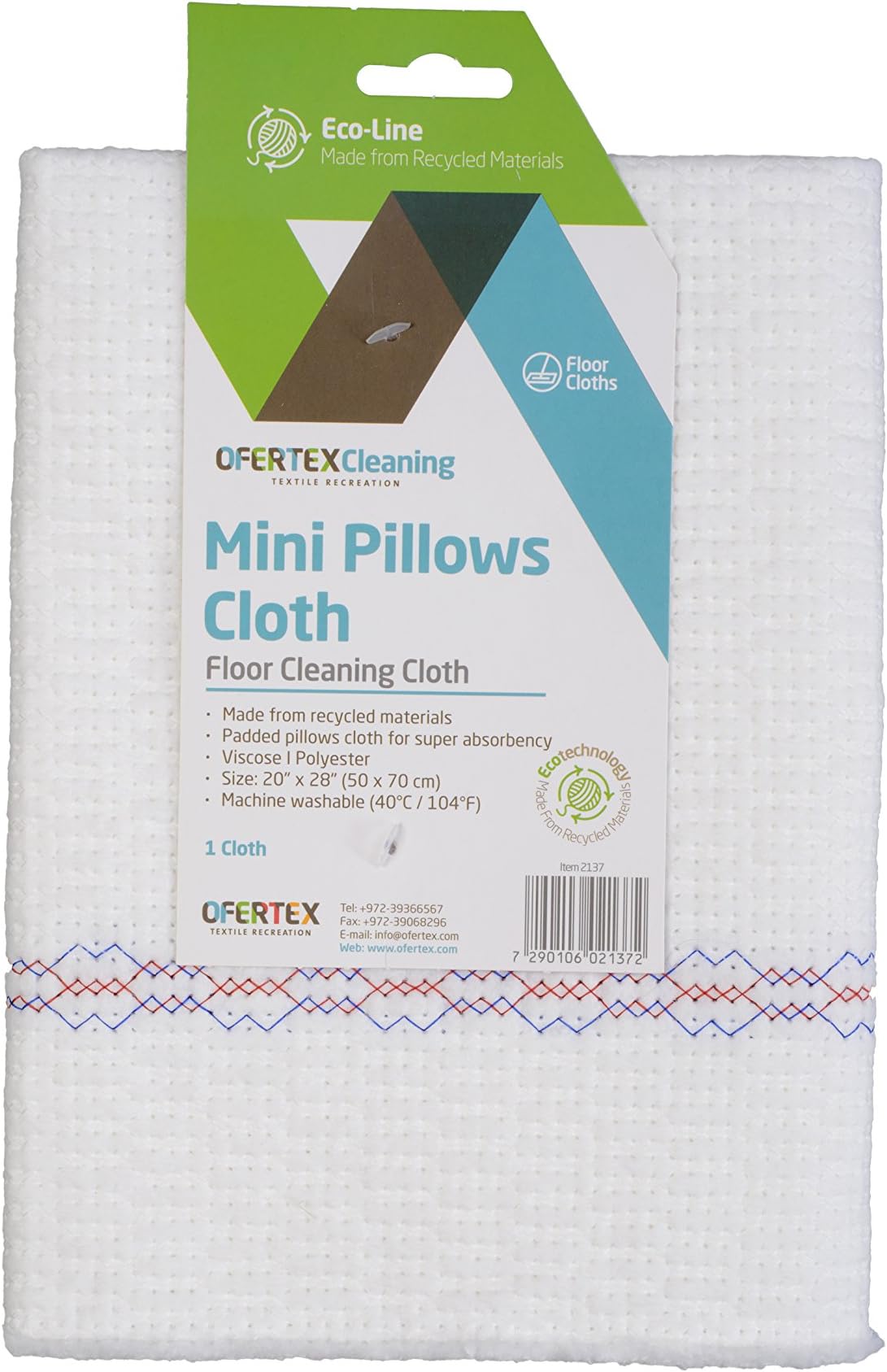 Clean Life 100% Recycled Multi-Purpose Floor Cloth 24 count - white