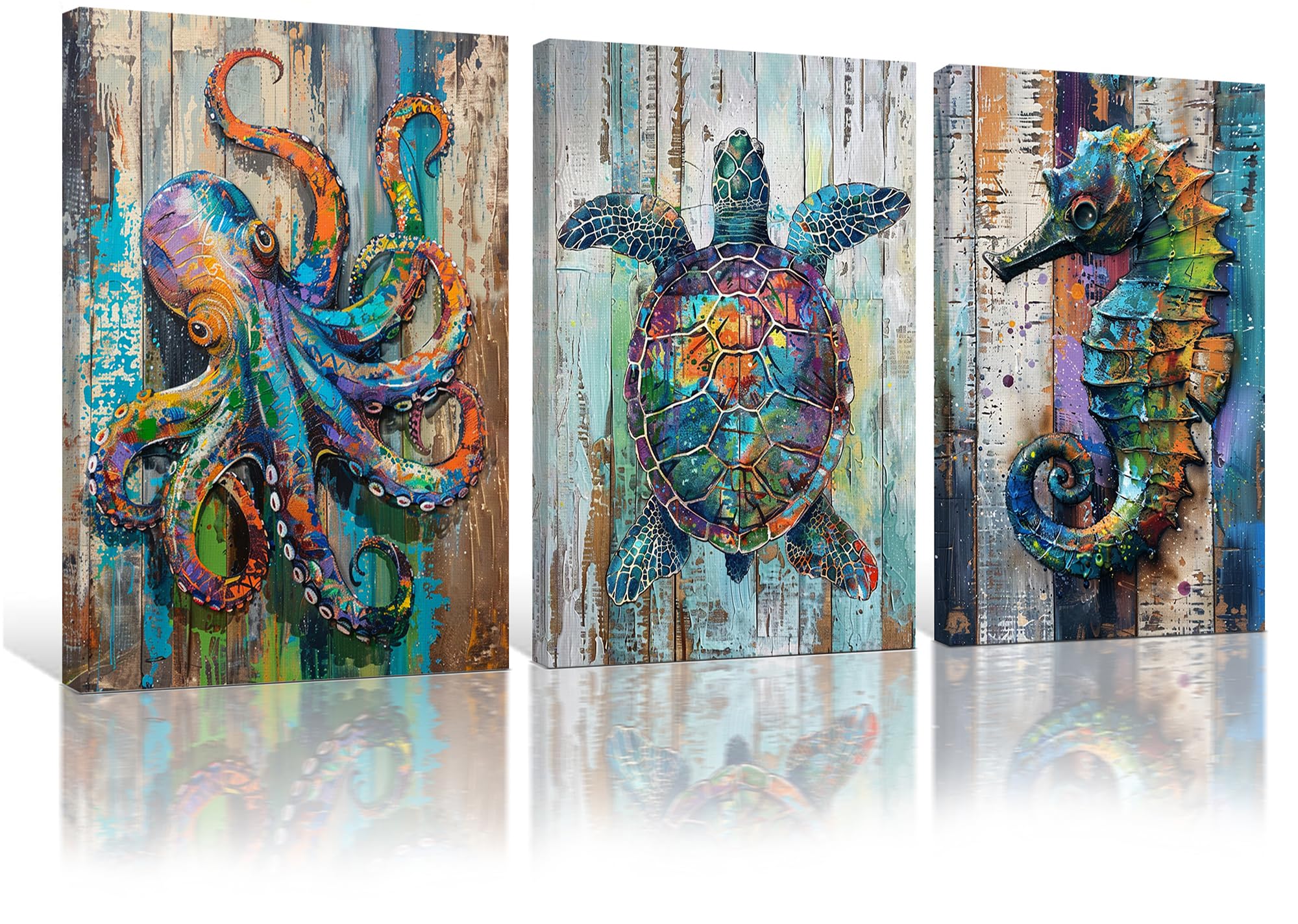 Amazon.com: PicturePerfect Decor Watercolor turtle octopus seahorse