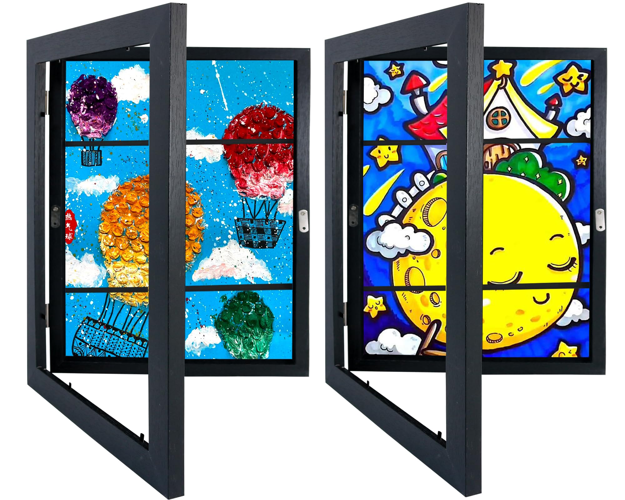 Kids Artwork Frames Changeable, 8.4x11.9'' Picture Frames for Wall Front-Opening, 2 Pack Kids Art Display Frames for Drawings Storage Children Art Projects, Paintings, Horizontal Vertical Hanging