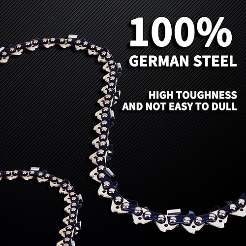 Miniatura 5 de E & S Paquete de 3 cadenas de sierra de cadena de 8 pulgadas, calibre 043 pulgadas, paso LP de 38 pulgadas, 33 eslabones de transmisión, cadena de