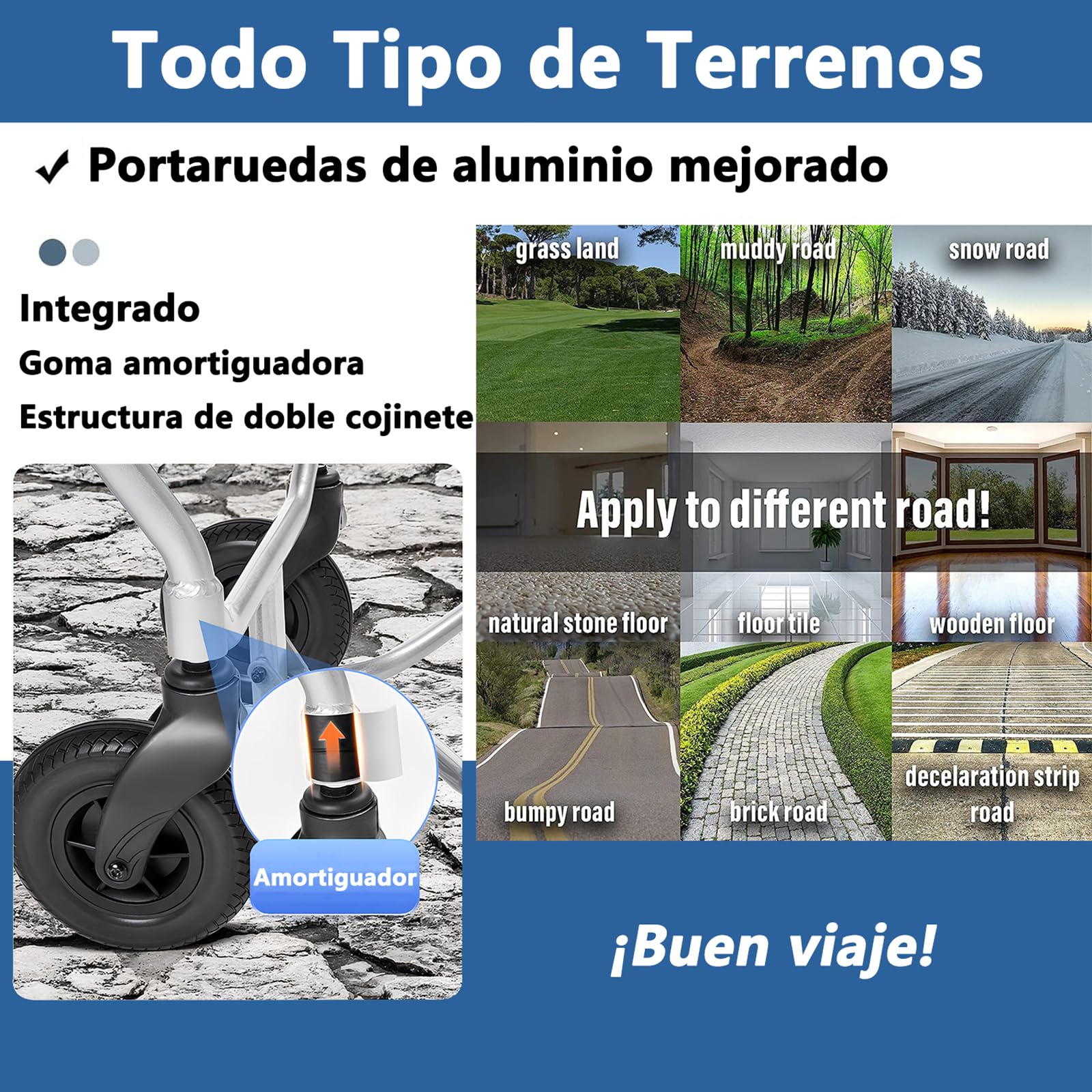AMITD Silla de Ruedas Eléctrica Plegable Ligera, Doble Control, 15kg, Autonomía 20 km, Carga 120 kg, Todo Terreno, Certificación Aeronáutica, Doble Batería de Litio Extraíble, para Disabili, Anziani