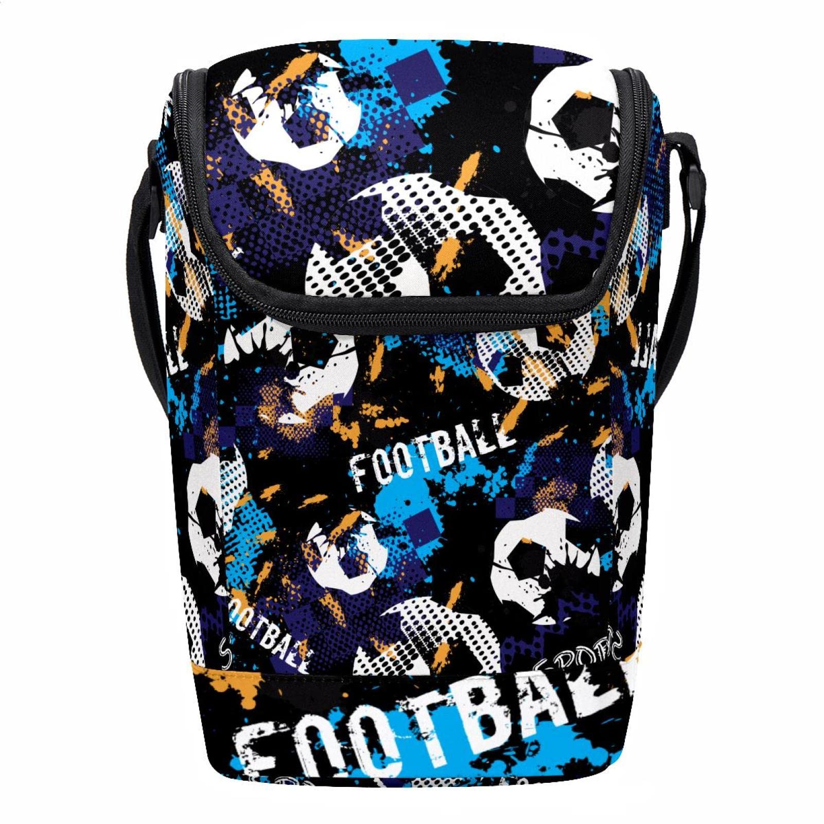 Bolsa de almuerzo pequeña reutilizable con diseño de fútbol deportivo
