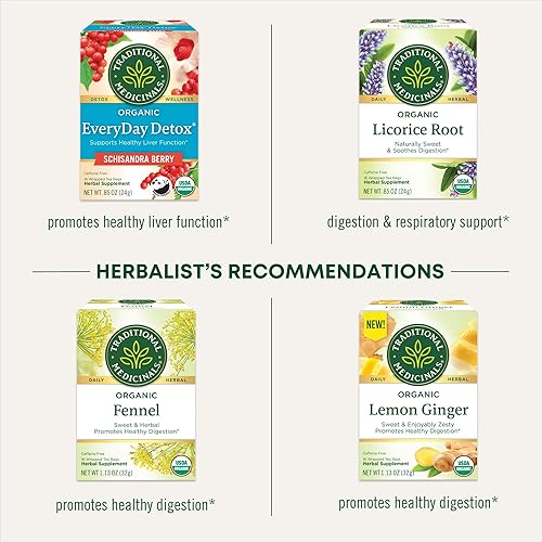 Vista 38 de Traditional Medicinals - Té orgánico de raíz de regaliz (paquete de 6), 96 bolsas de té en total