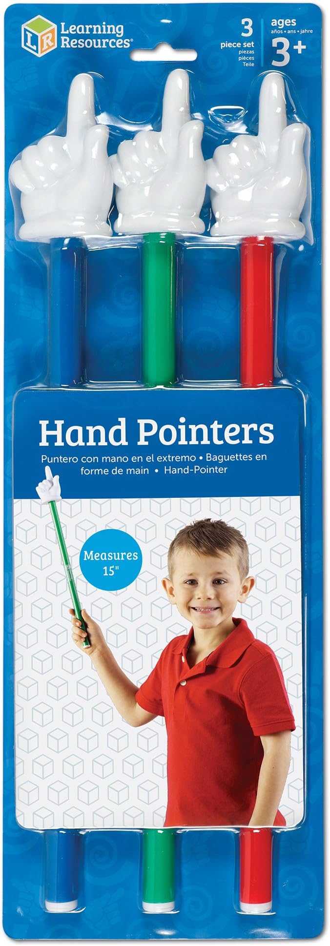 Learning Resources Hand Pointers, Assorted Colors, Classroom Participation, Homeschool Supplies, Classroom Supplies, Gifts for Teachers, Set of 3, Ages 3+