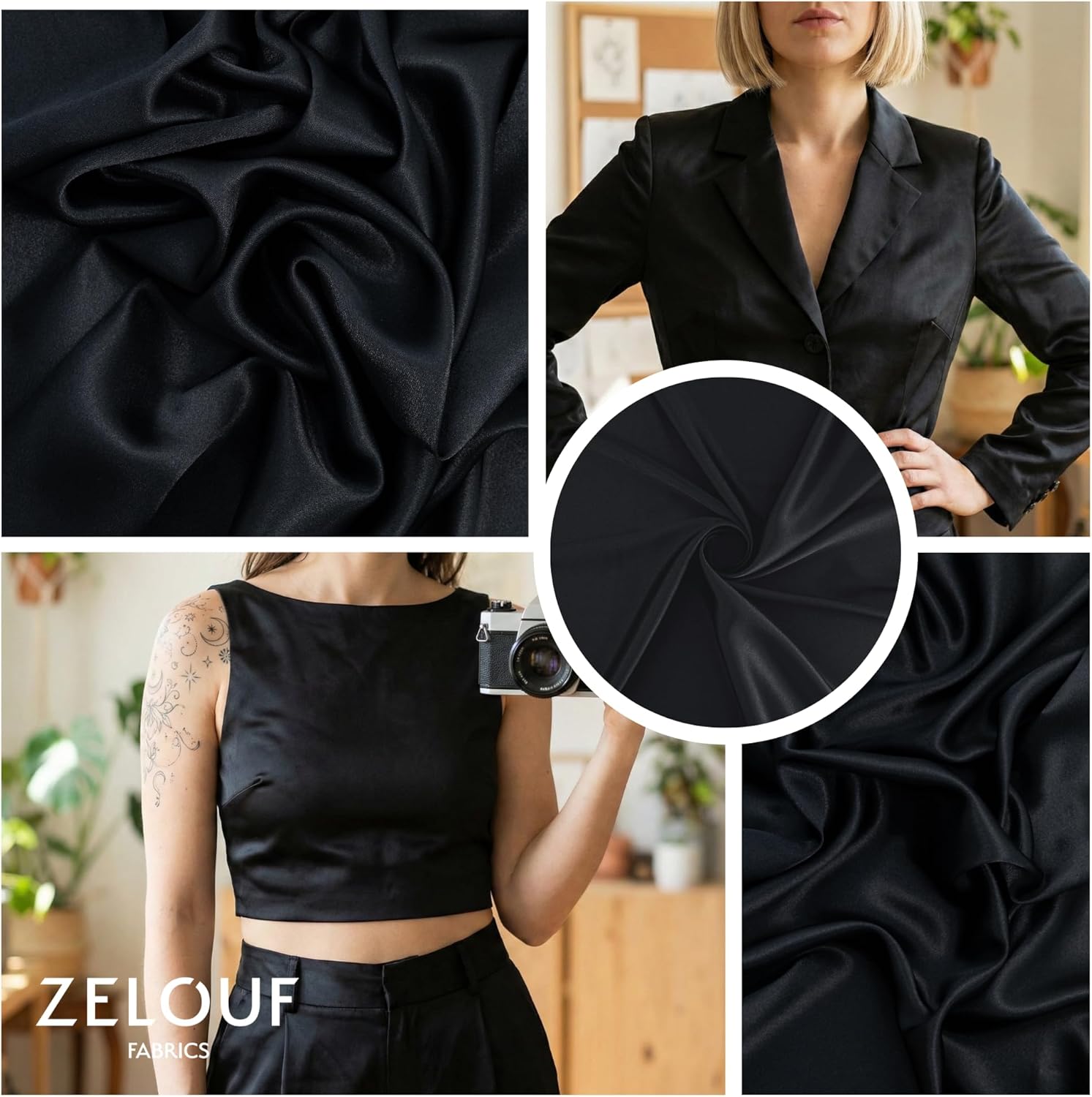 Zelouf Fabrics Charmeuse Green Satin Fabric by The Yard - Soft, Shiny, and Smooth Material for Bridal, Costumes, Crafts, Gowns, Decor, DIY Projects, Seamless and Smooth - Neon Jade Glow, 3 Yard