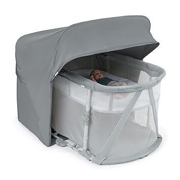 Ingenuity Dream Retreat 3-in-1 Portable Bassinet & Playard, Easy 3-Step Fold, Includes Indoor Outdoor UPF 50+ Light Blocking Shade, Mattress, & Sheet, 0-36 Months - Neutral