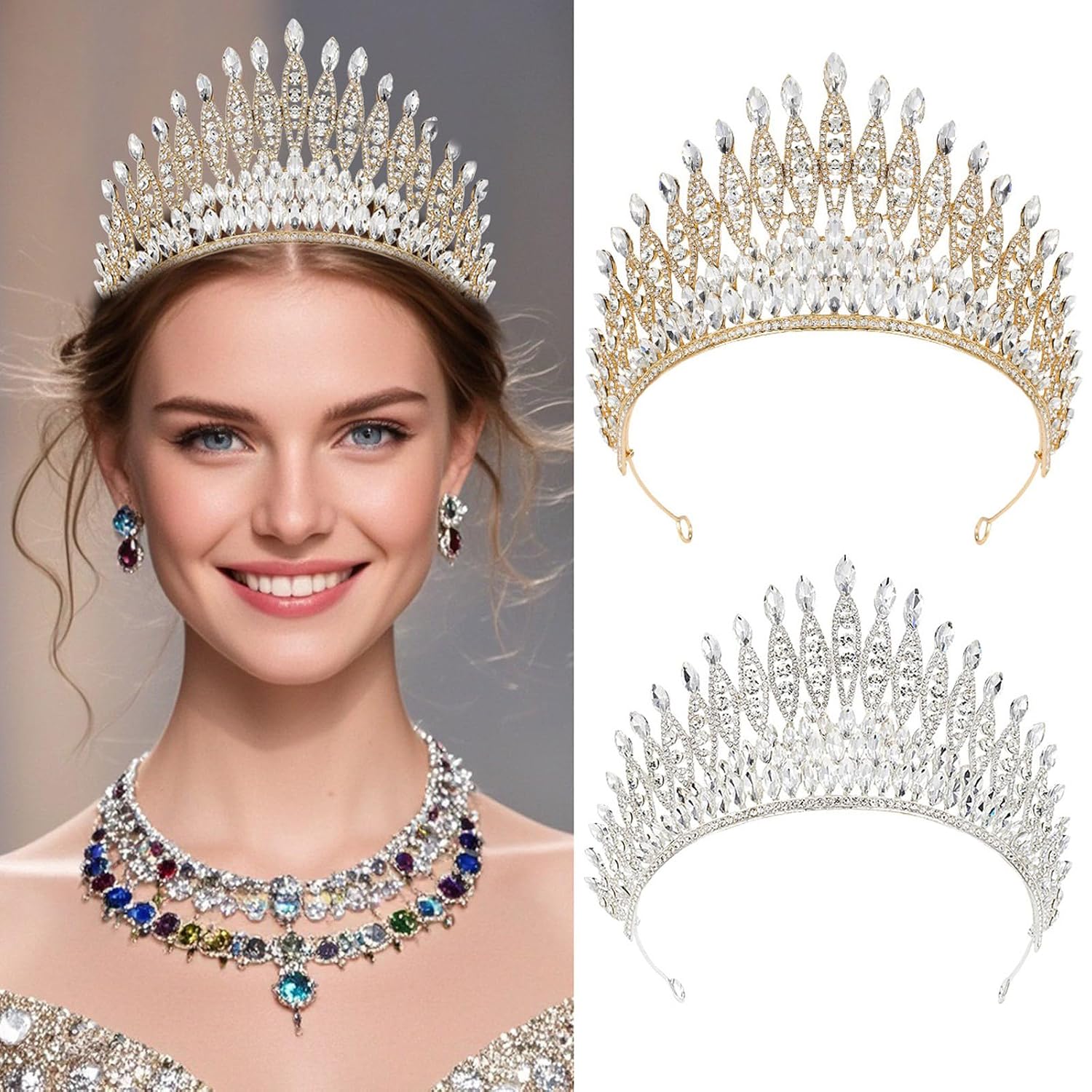Elegant Rhinestones Bridal Crowns Tiaras Headpiece Styling Accessory for Weddings Photoshoots Evening Event Dressingup Wedding Crowns Headpiece for Celebration
