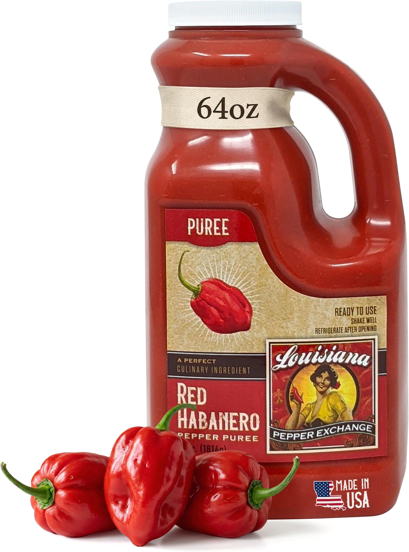 Louisiana Pepper Exchange Red Habanero Puree, 64oz