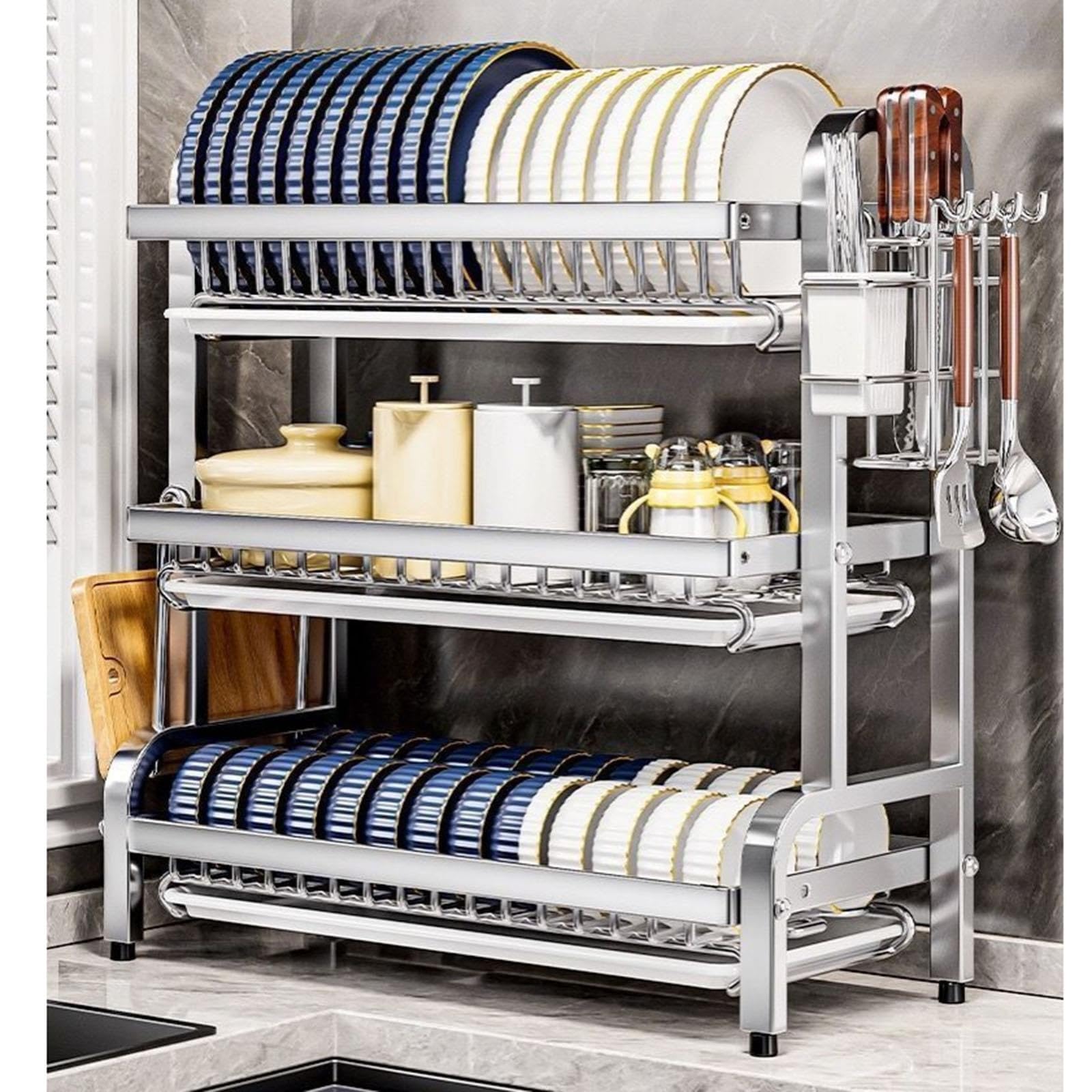 Estante for platos de acero inoxidable/estante de almacenamiento de cocina