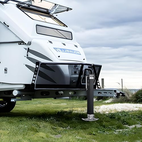 Miniatura 8 de VEVOR Soldadura directa cuadrada de alta resistencia de 8000 libras en gato de RV, elevación de 15-14 pulgadas, pata de caída ajustable, para