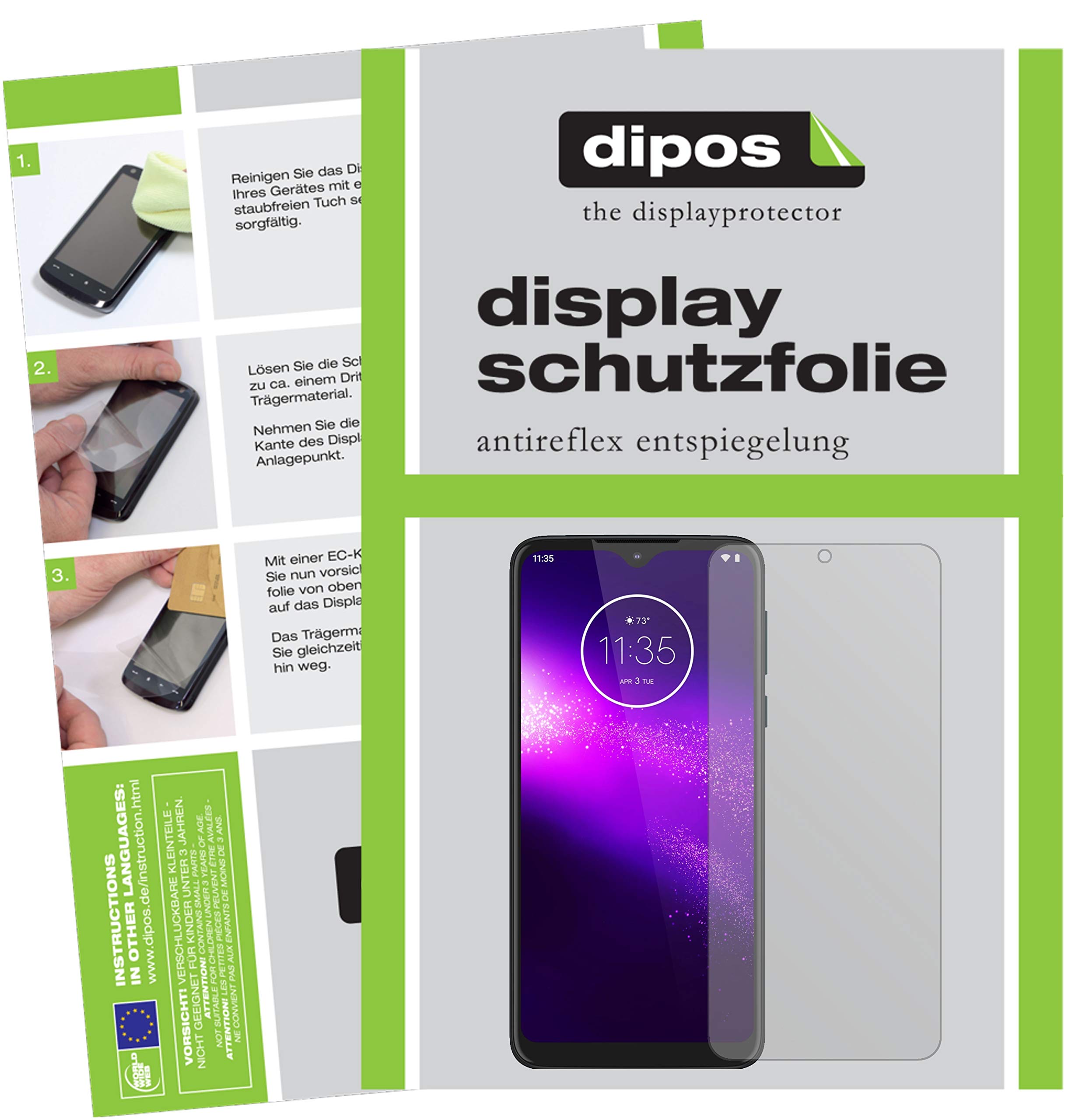 Dipos - 6x Pellicola Protettiva Antiriflesso Compatibile Con Motorola One Action Posteriore Pellicola Di Protezione 4051837438371