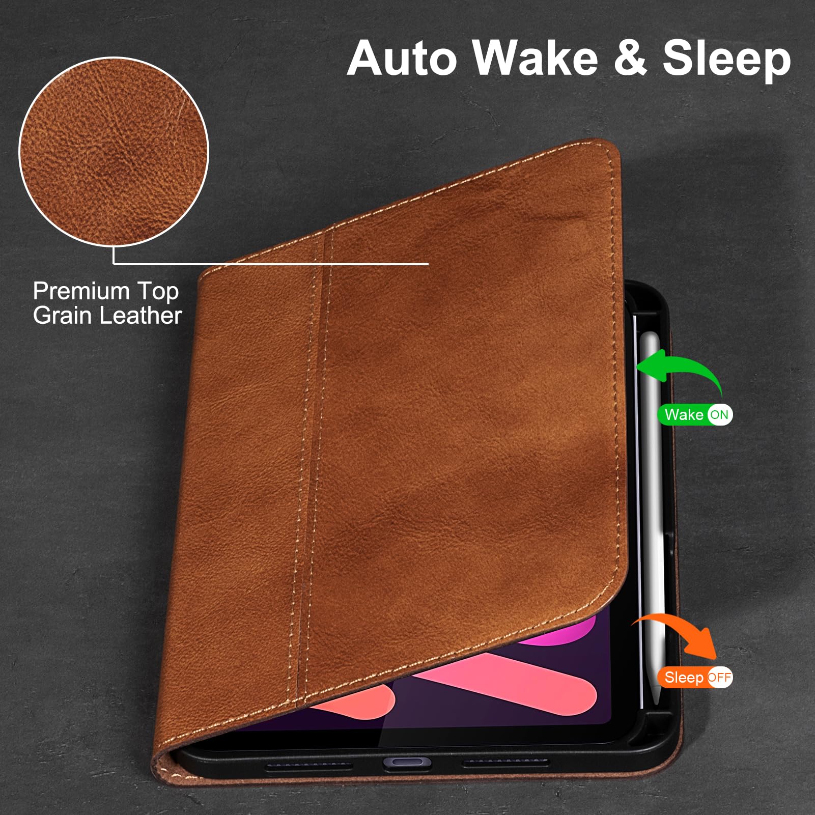 Gexmil Genuine Lether Cse For IPd Mini 7 17 Pro Kuwit - View #4