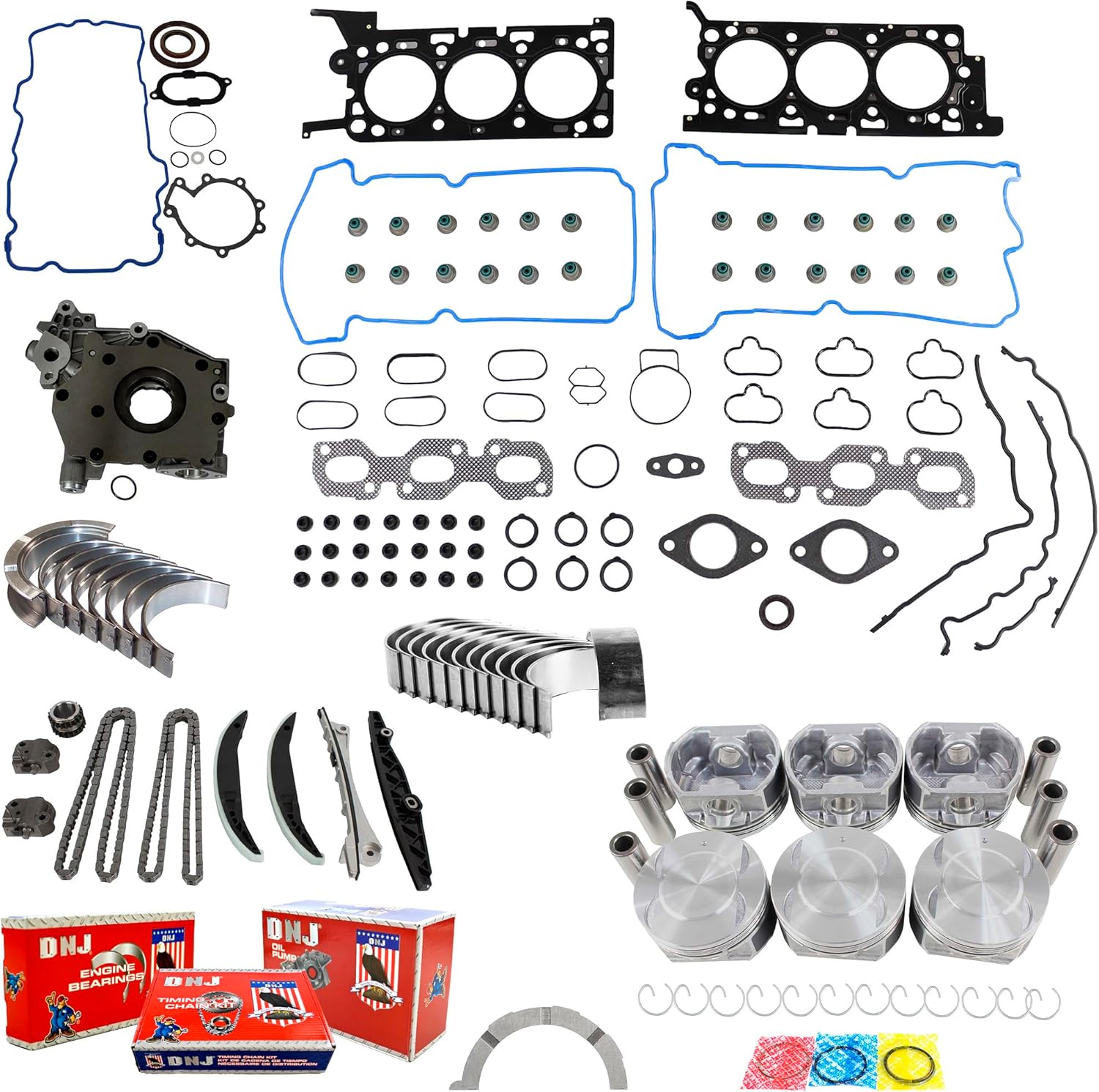 DNJ EK4101M Master Engine Rebuild Kit for 2004-2004 Ford Escape 3.0L V6 24V DOHC 2968cc