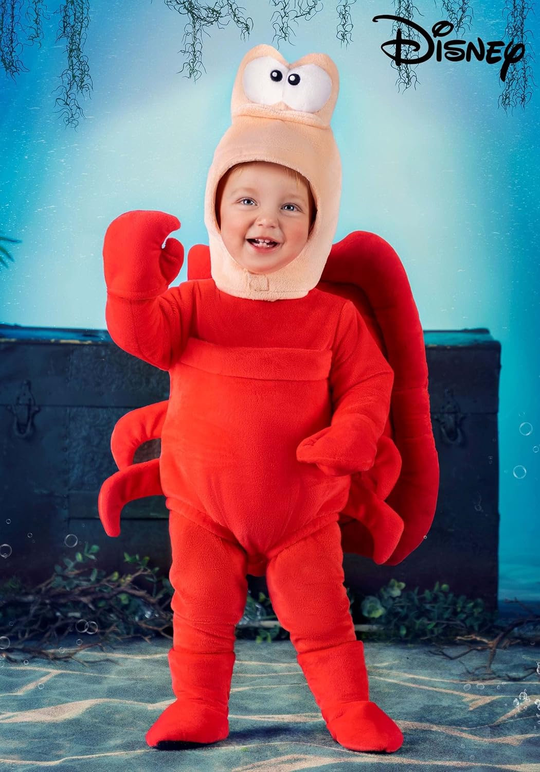 Disney The Little Mermaid Sebastian Costume for Infants, for Cosplay, Halloween, Beach Party, & Couples Dress Up