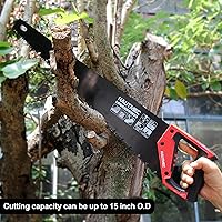 Vista 9 de HAUTMEC 22" Aggressive Hand Saw with Chip Removal Design, Heavy-Duty Wood Saw with 9 TPI Triple-Ground Teeth, Rust-Proof Low-Friction Blade &
