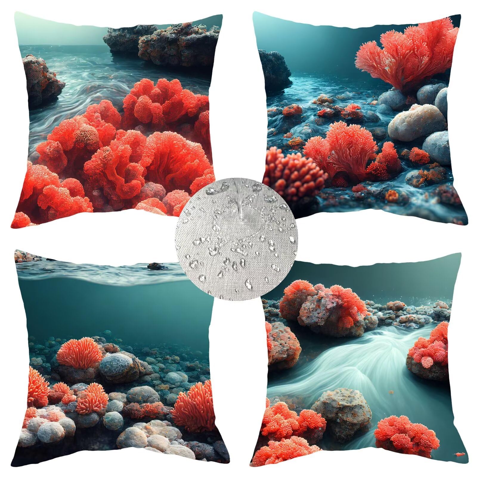 Housse coussin extérieure rouge corail protégez vos sièges de jardin de l'humidité avec style