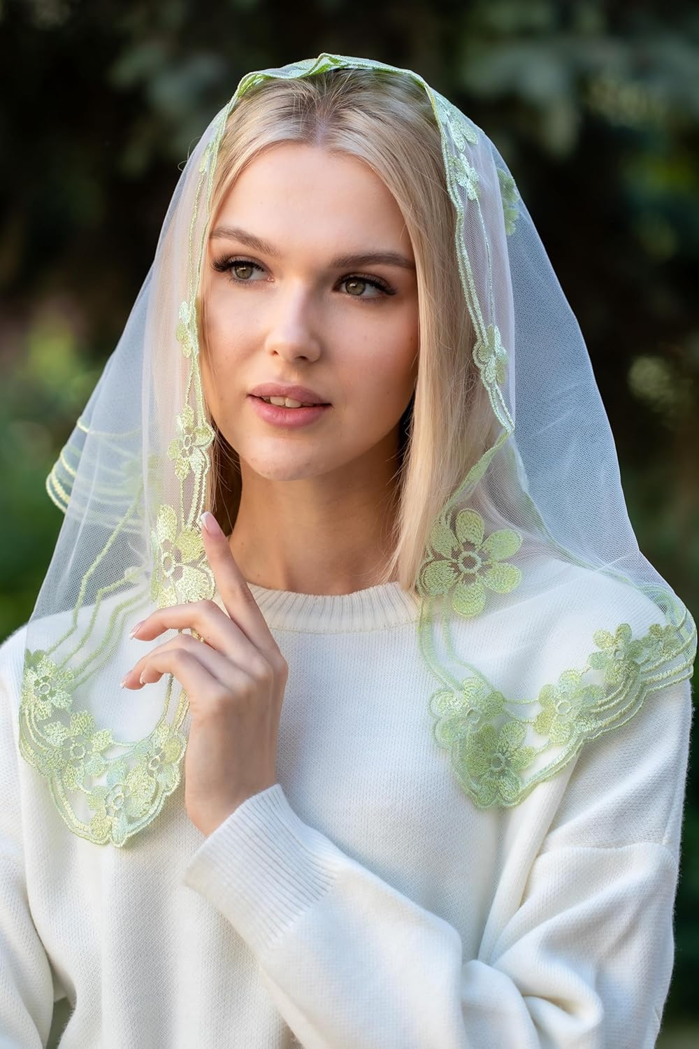 Catholic Mantilla Mass Infinity Veil Church Lace Veil Spanish Chapel Mass Head Covering Short