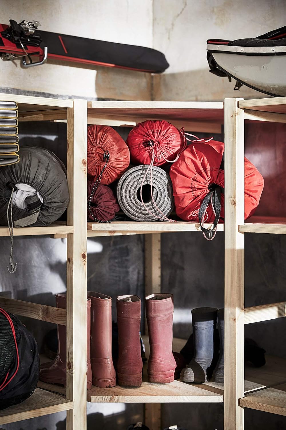 IVAR 4 sections/corner, pine, 229/144x30x179 cm