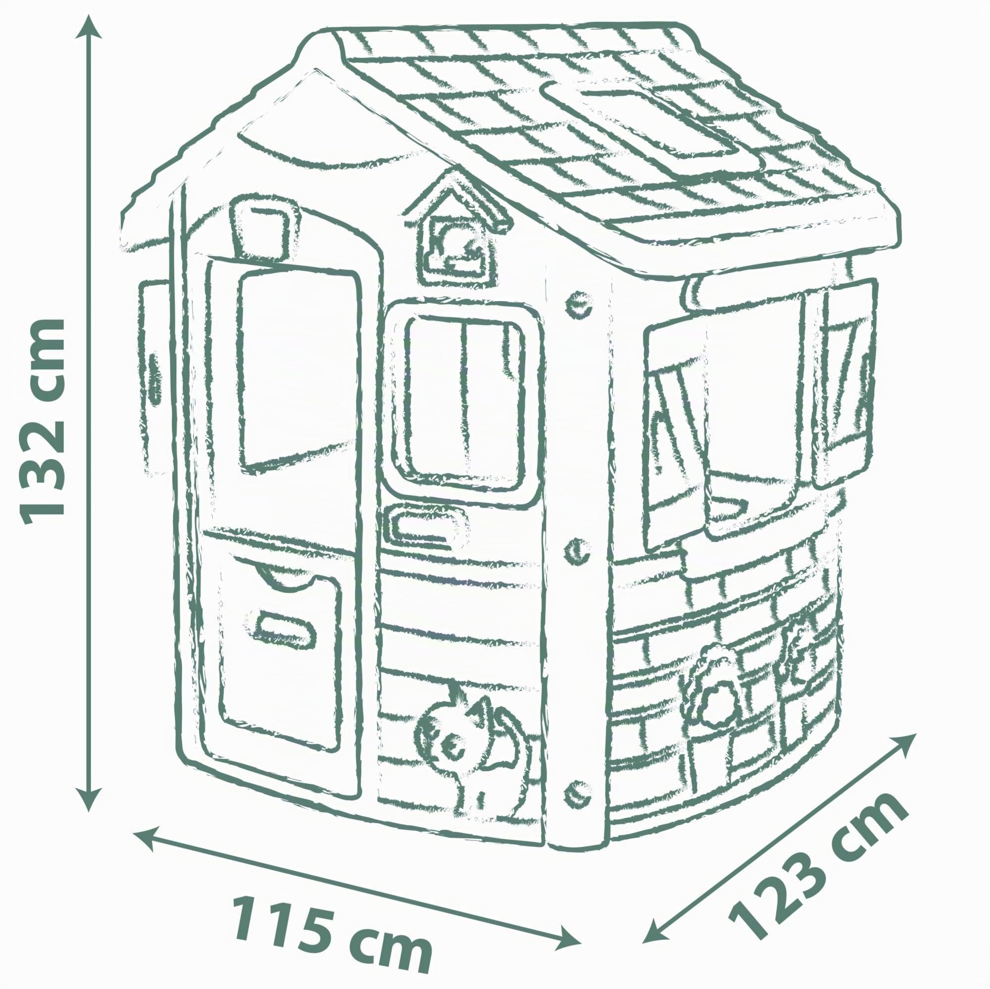 Smoby Life - Casetta Jura Lodge, misure 115 x 123 x 132 cm, con il 54% di plastica riciclata, dai 2 anni, 7600810504