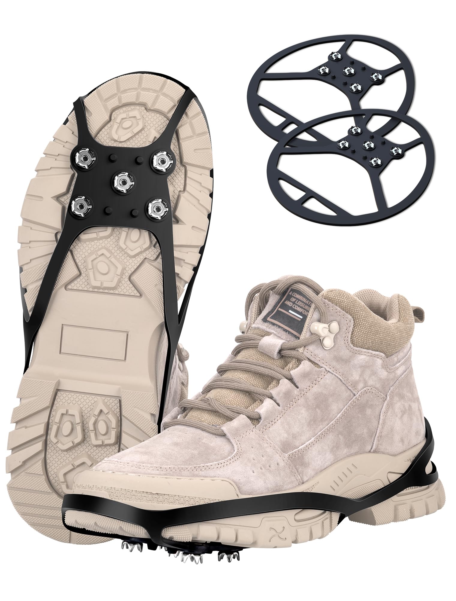 Pcs Skidproof Ice Cleats for Shoes and Boots, Silicone Stainless Steel  Grippers, Universal Half-Sole Shoe Spikes Grips Gear for Ice Snow Winter