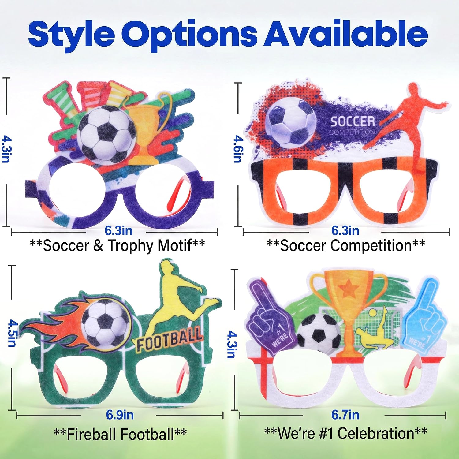 2026 World Cup Soccer Themed Decorative Glasses,Football Party Decorations And Party Favors Photo Props,Soccer Party Supplies image 3