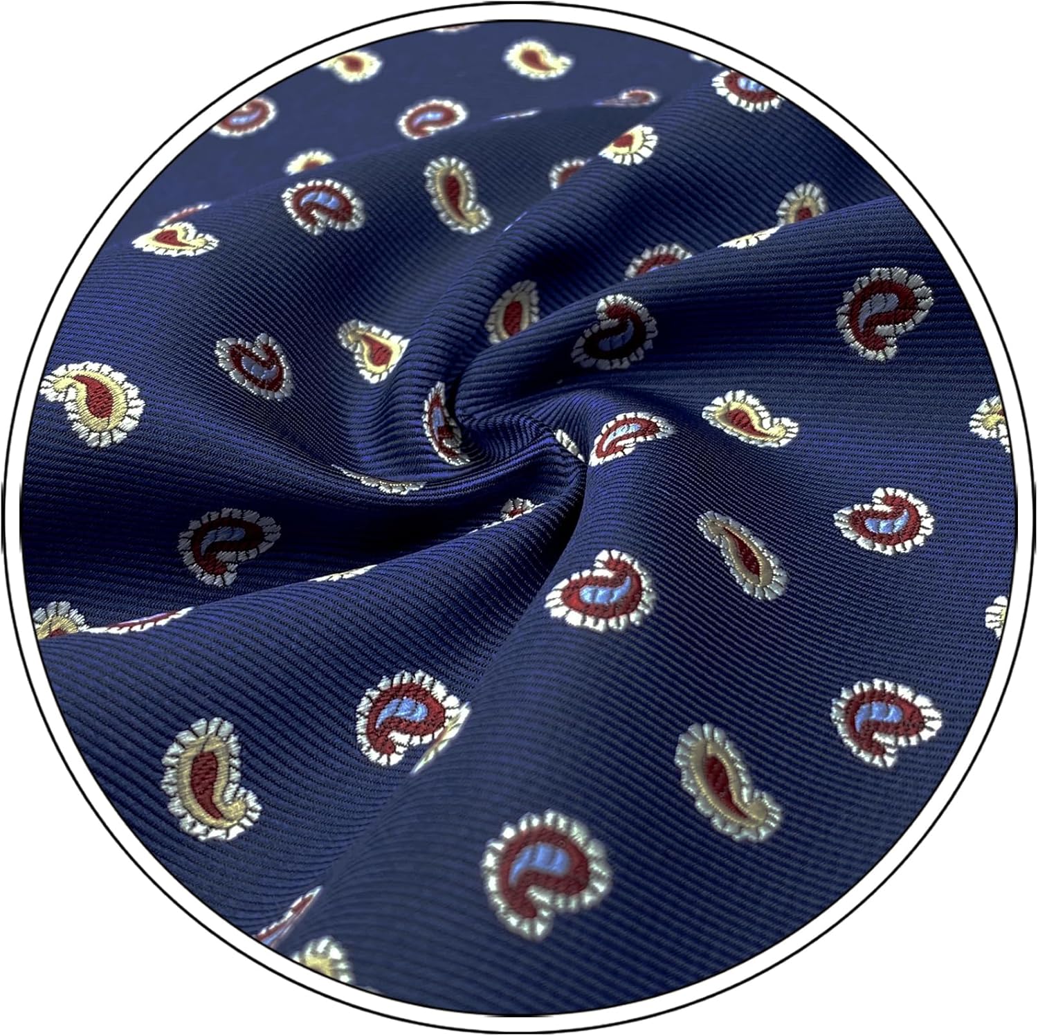 S&W SHLAX&WING Mens Tie Set Paisley Necktie Pocket Square Pack Brown Blue Wedding - Image 6