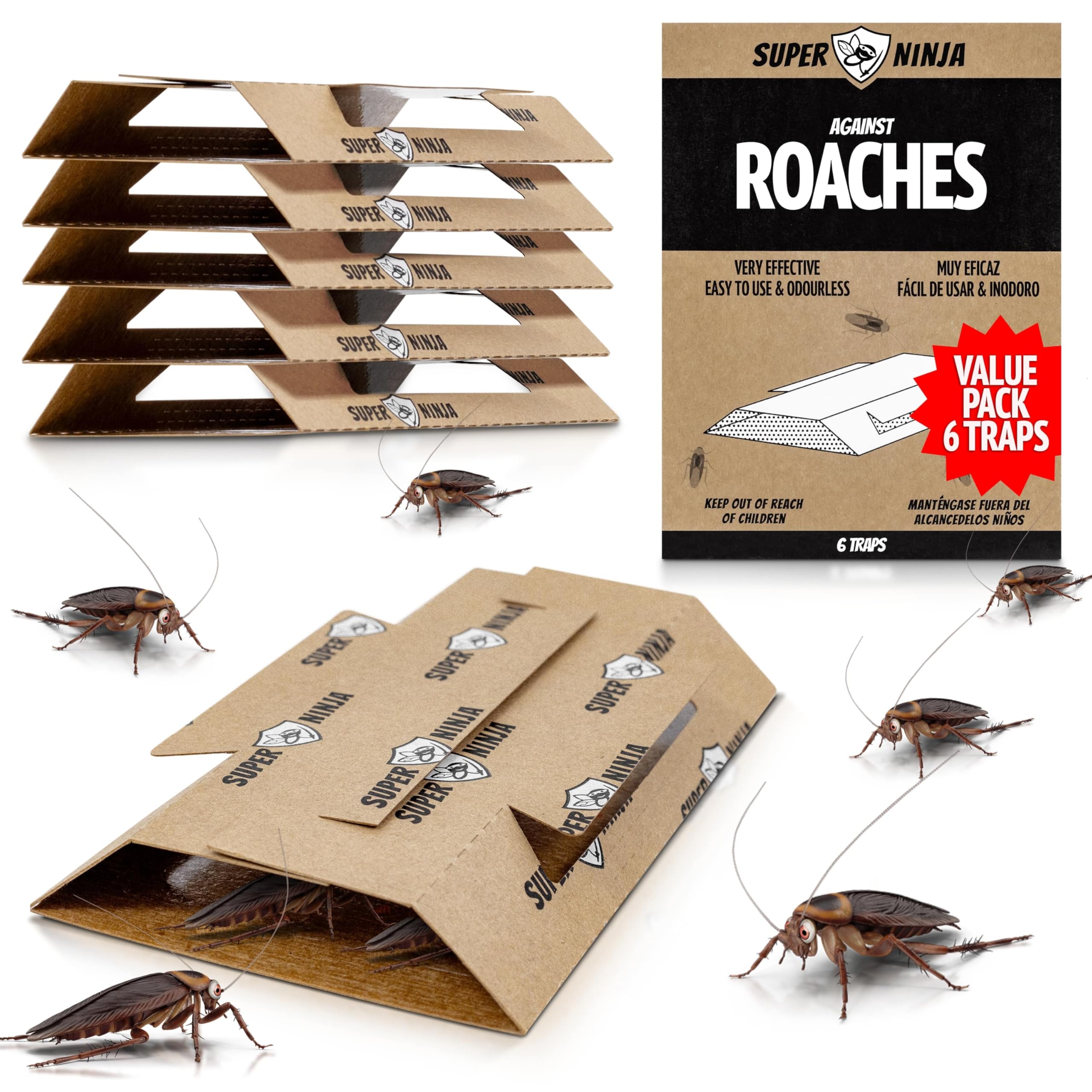 COCK ROACH CDセット Amazon.com : Super Ninja Roach Traps Indoor – 6 Pack, Roach Killer