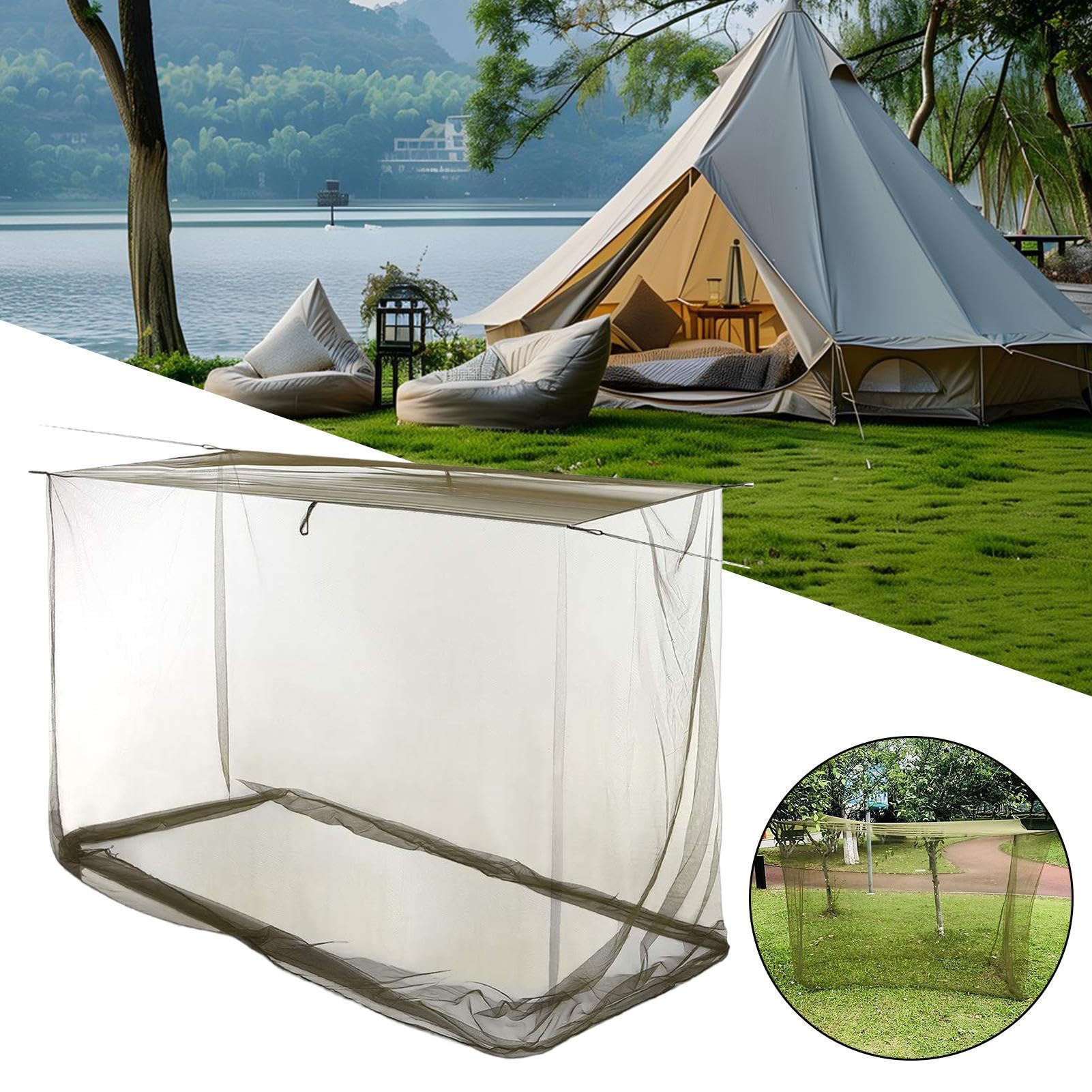 Mosquitera para Porche | Mosquitera de Cama para Camping,Cubierta Protectora para, Equipo de Exterior para Porche, Orilla del Lago, Patio, Jardín, Senderismo y Viaje