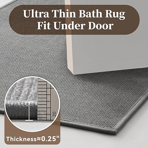 Miniatura 5 de MontVoo Alfombra de baño ultrafina, antideslizante, de secado rápido, parte trasera de goma, lavable, para debajo de la puerta, alfombras de baño