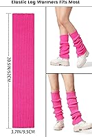 Vista 3 de Clothirily Leg Warmers, Fashion Knit Neon Leg Warmers, Ribbed Knit Leg Warmer Socks for Yoga, Sports Party