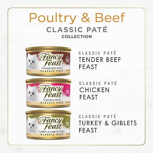 Miniatura 2 de Purina Fancy Feast Classic Collection Adult Wet Cat Food Variety Pack - 30 3 oz Cans Classic Poultry &amp; Beef, Natural Poultry &amp; Beef, Natural Seafood