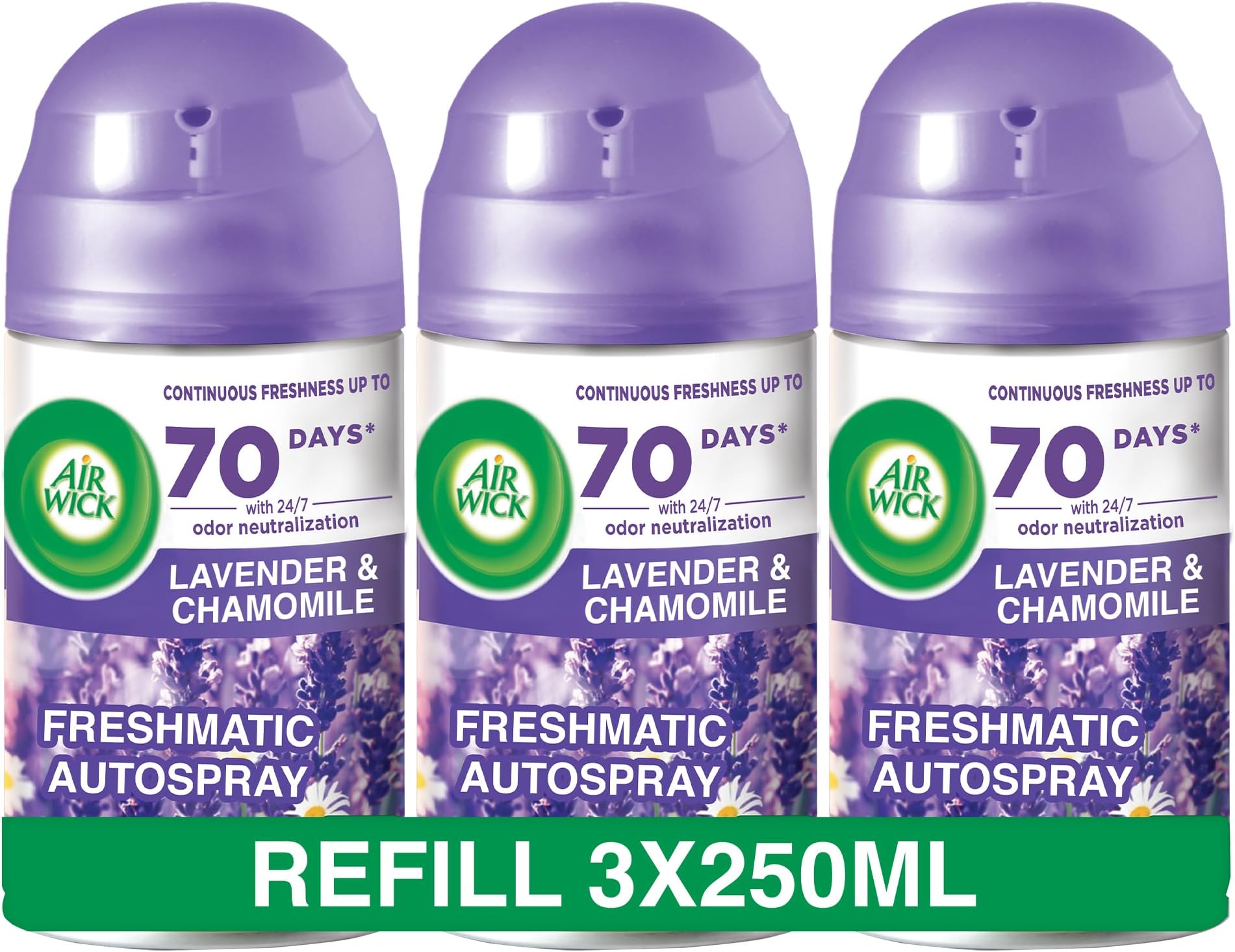 Freshmatic Autospray Refill, Lavender & Chamomile Scent, 250ml x 3