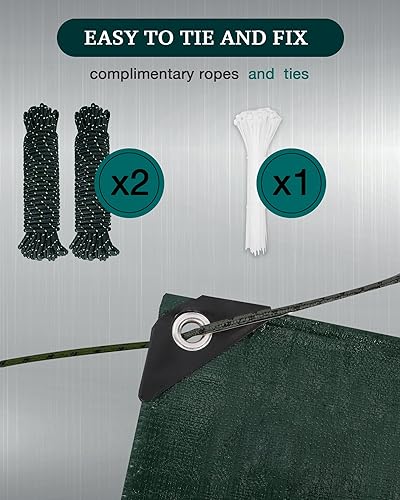 Miniatura 6 de FoundGo Lonas resistentes de 8 x 10 pies de 16 mil, cubierta de lona súper gruesa, impermeable, con ojales, resistente a los rayos UV, para toldo,