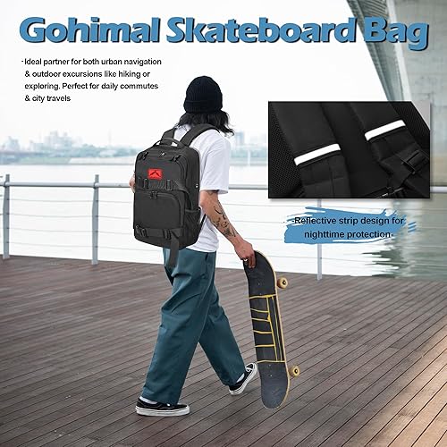 Miniatura 6 de Skateboard Backpack, Skateboard Bag Sports Backpack, Laptop Bag Multi-Sport Design for Men & Women