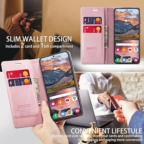 Miniatura 7 de Funda tipo cartera para Samsung Galaxy S24+ Plus con bloqueo RFID, tarjetero y función atril magnético, de piel con tapa para Samsung Galaxy S24+