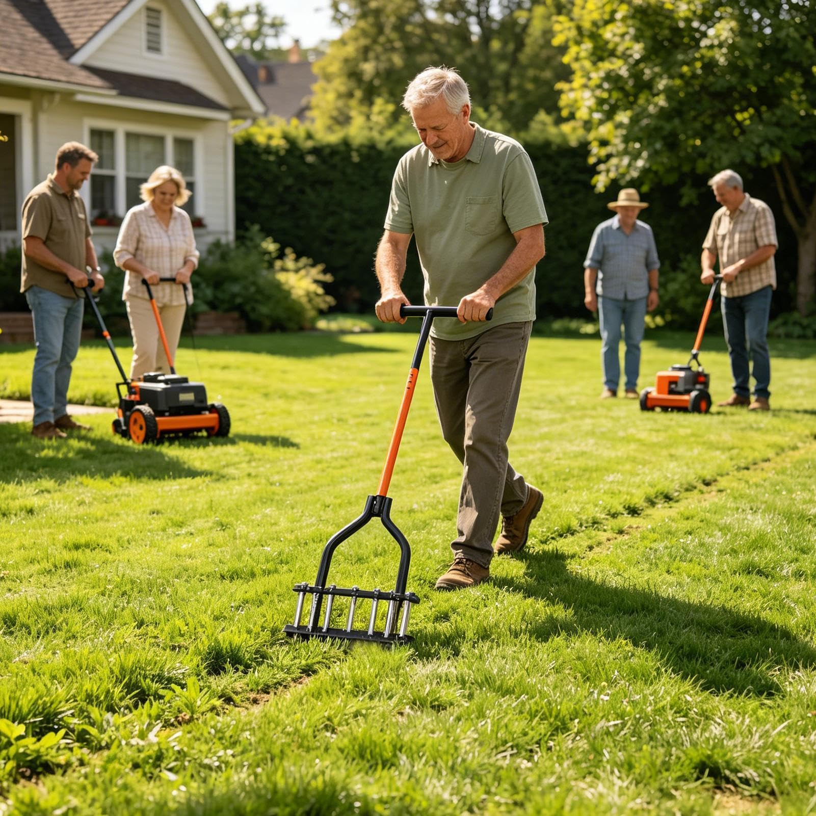 Aireador Manual De Césped Herramienta para Jardinería con Resorte | Aireador De Jardín Reforzado Para Cuidado Del Césped En Jardines Campos Hogar Golf Parques Primavera Otoño Jardinería