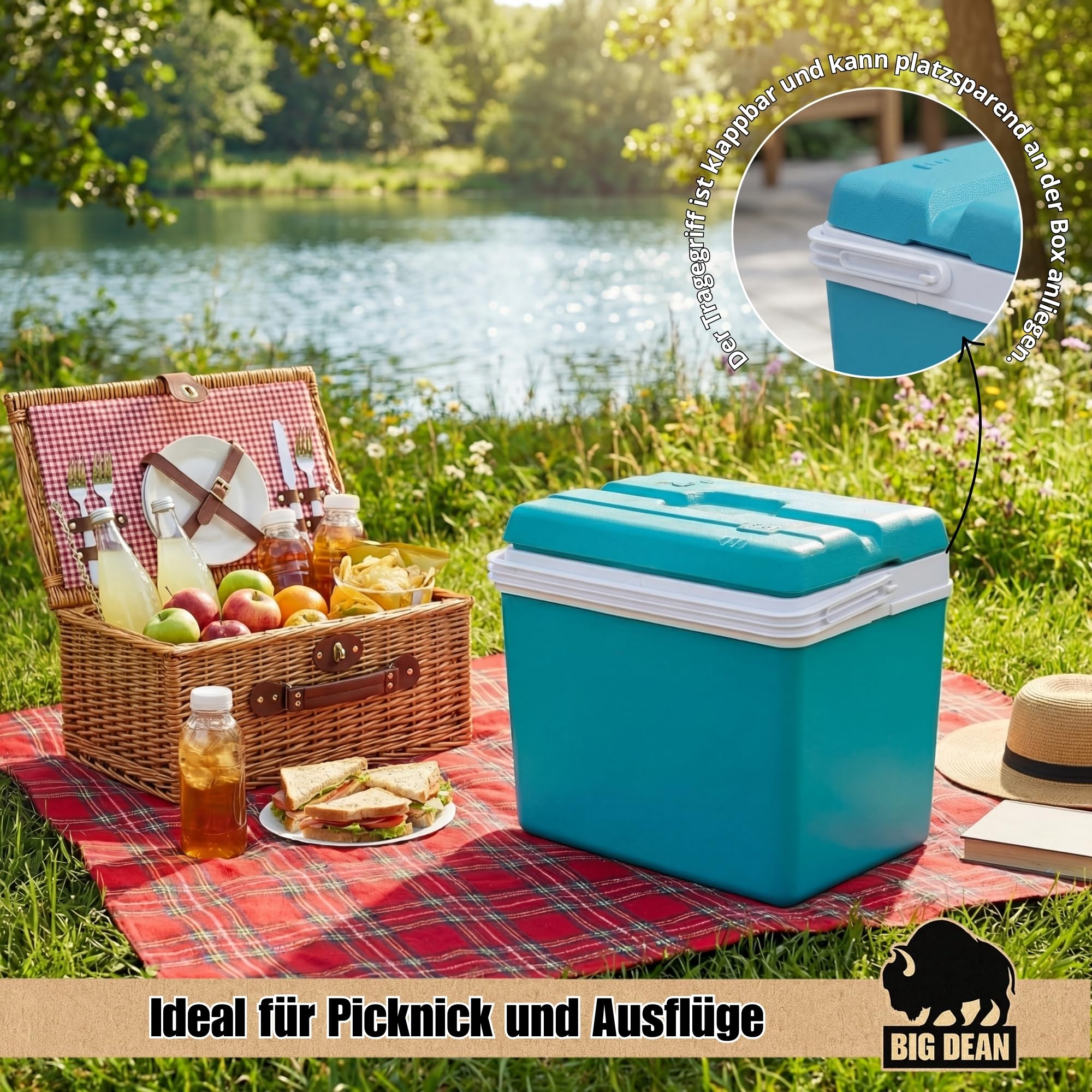 BigDean Kühlbox groß 35 Liter hält Lange kühl