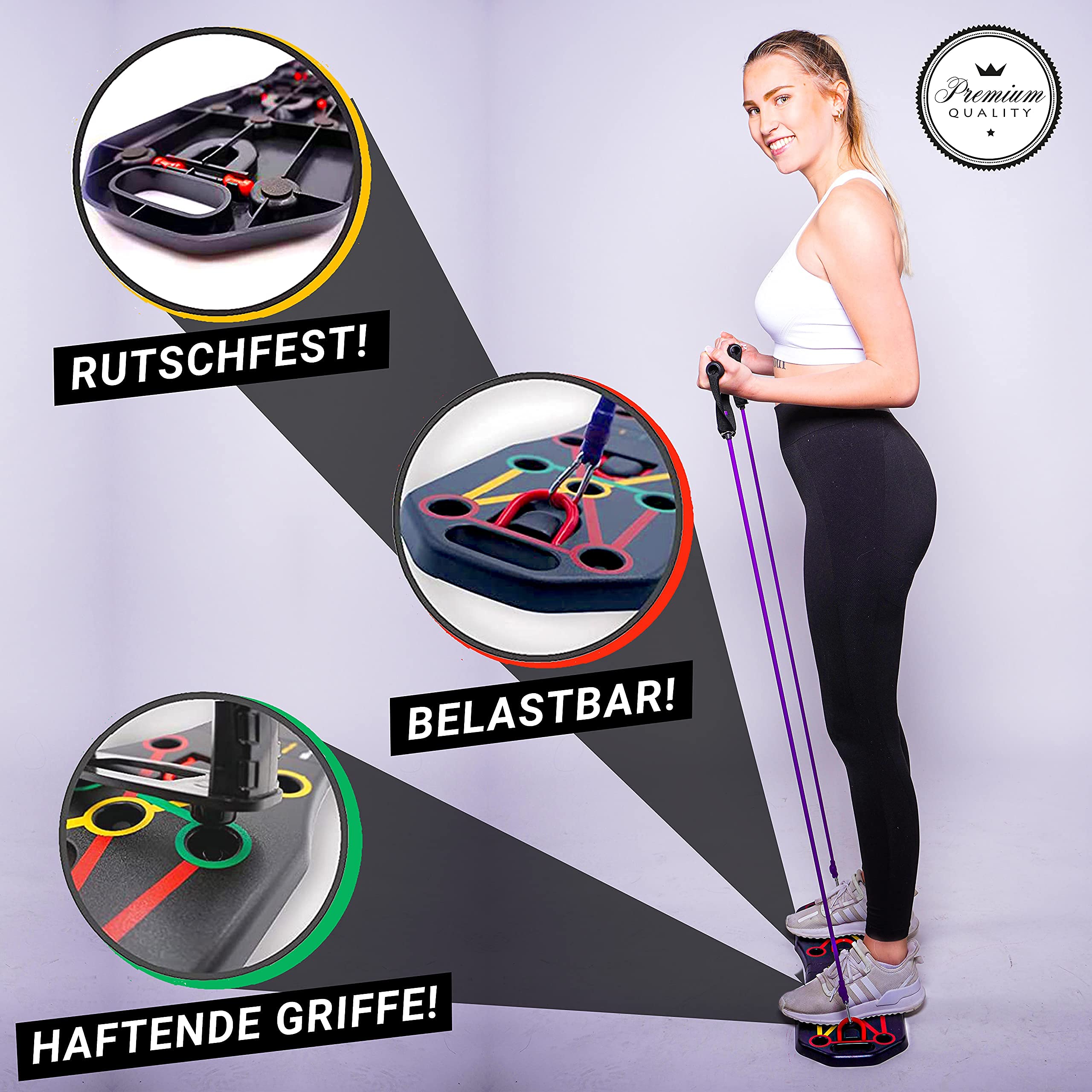 Deskorolka do ćwiczeń push up, wielofunkcyjna deska do pompek z taśmą oporową, sprzęt fitness i skakanka, trening fitness do domu, budowa mięśni, trening dla mężczyzn/kobiet