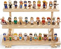 Vista 7 de Kathfly Juego de 36 piezas de madera para ayudantes de la comunidad, juguete de madera para preescolar, pequeños profesionales, conjunto de bloques