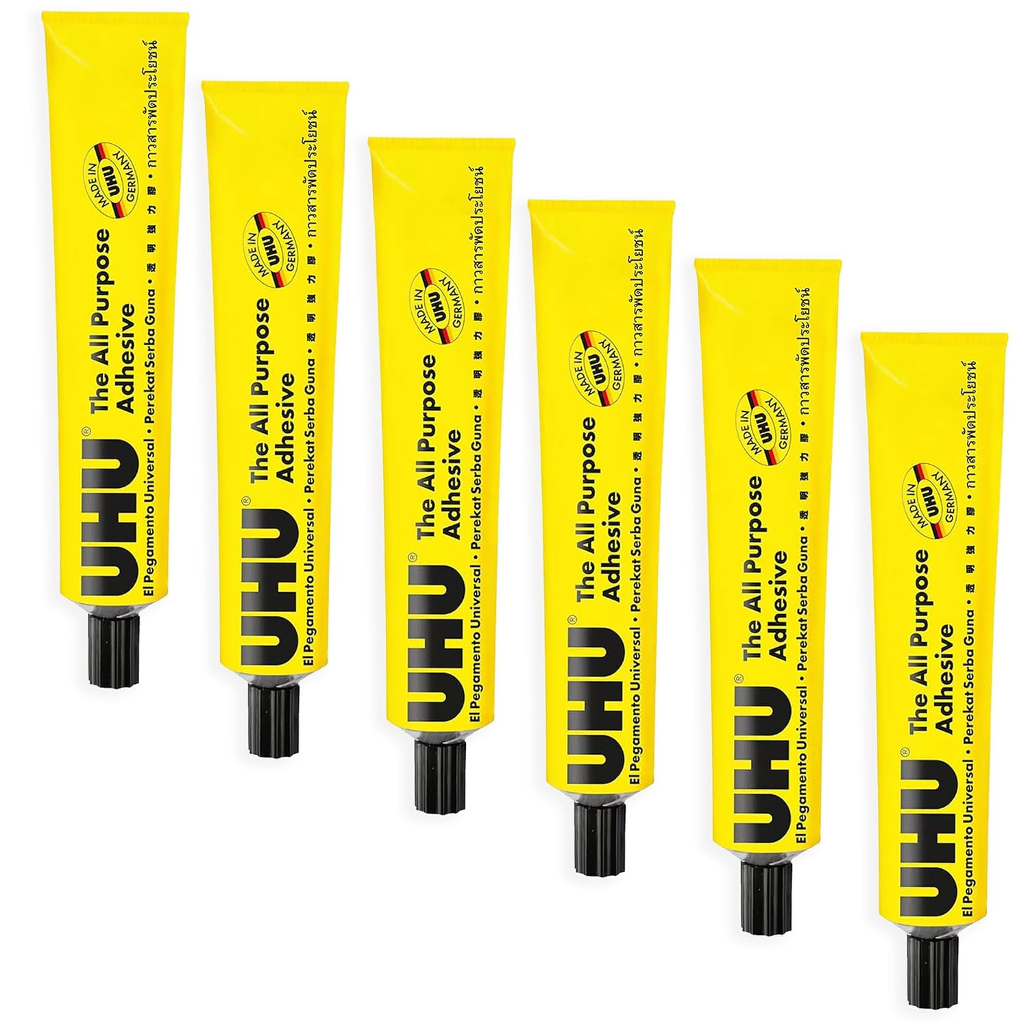 UHU All Purpose Adhesive Glue - 60ml - Pack of 6 Tubes
