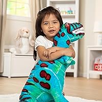 Vista 2 de Melissa & Doug T-Rex Dinosaur - Lifelike Stuffed Animal (Over 2 feet Tall) Giant Blue Stuffed T-Rex Plush Toy