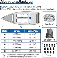 Vista 6 de iCOVER - Funda para lancha remolcable, resistente, impermeable, apta para lanchas de pesca y esquí, V-Hull, de 17-19 pies de largo x 96 pulgadas