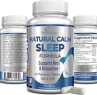 Vista 1 de Ayuda natural para dormir con magnesio, L-teanina, melatonina, GABA, 5-Htp Ayuda para dormir Sin OMG - 60 cápsulas