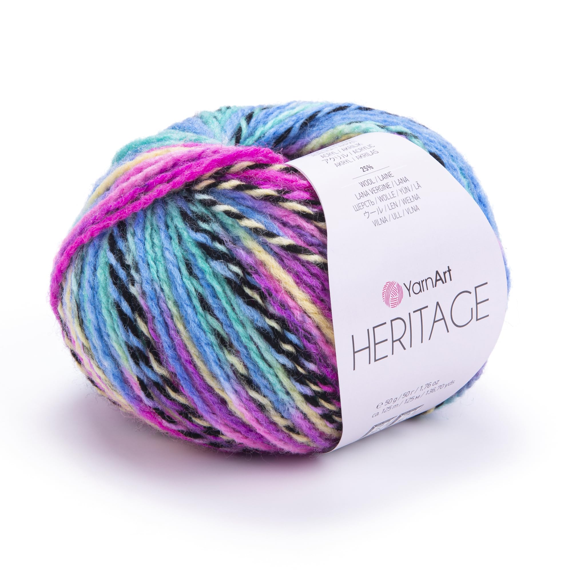Amazon.com: YarnArt Heritage Variegated Wool Yarn – Soft Medium
