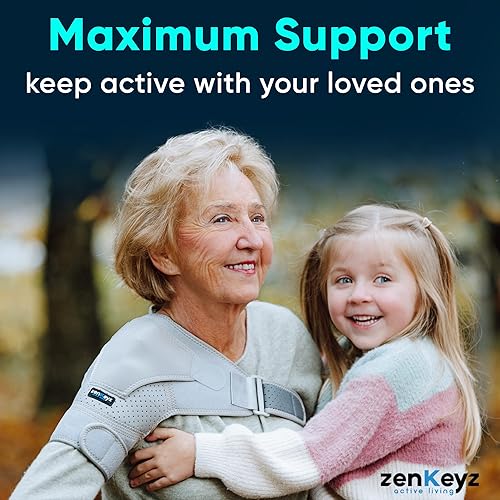 Miniatura 4 de ZENKEYZ - Hombrera compresión cobre para hombre y mujer, inmovilizador hombro, desgarro del manguito rotador, tendinitis, dislocación, dolor, manga