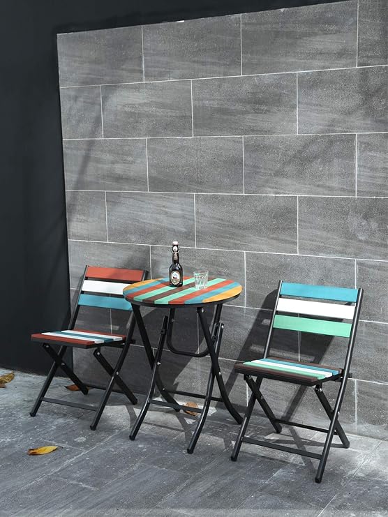 Coffee Shop Table, Outdoor Garden Patio Leisure Table Portable Balcony Dining Table Industrial StyleColor:E